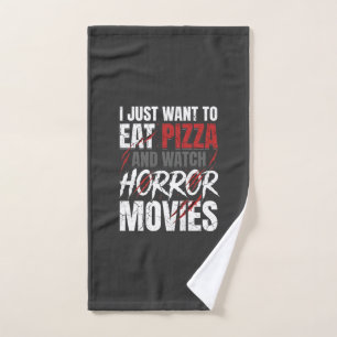 Pizza-Horrorfilme-Halloween-Design_1 Handtuch
