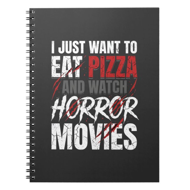 Pizza-Horrorfilme-Halloween-Design_1 Notizblock (Vorderseite)