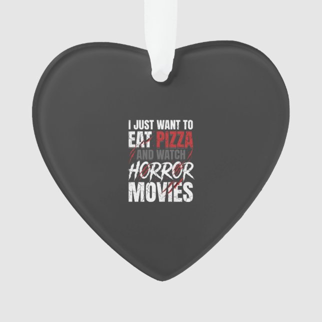 Pizza-Horrorfilme-Halloween-Design_1 Ornament (Vorderseite)