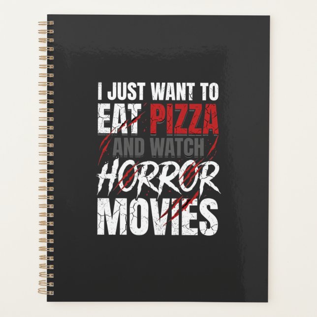 Pizza-Horrorfilme Halloween-Design_1 Planer (Vorderseite)