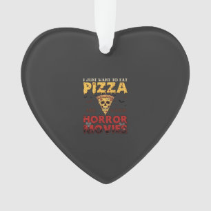 Pizza-Horrorfilme-Halloween-Skatschädel-Fledermäus Ornament