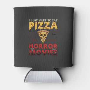 Pizza-Horrorfilme Halloween-Totenkopf-Fledermäuse Dosenkühler