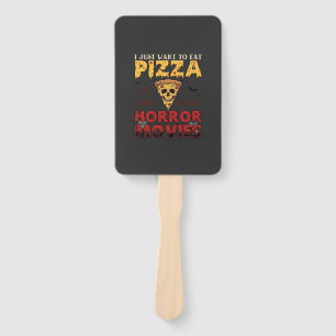 Pizza-Horrorfilme Halloween-Totenkopf-Fledermäuse Fächer