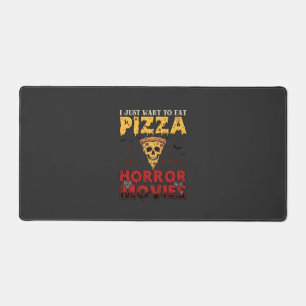 Pizza-Horrorfilme Halloween-Totenkopf-Fledermäuse Schreibtischunterlage