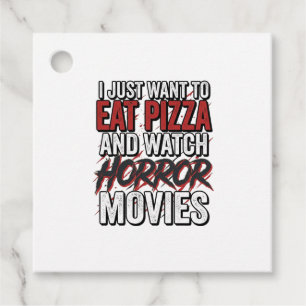 Pizza-Horrorfilme Vintage-Halloween-Typografie S Geschenkanhänger