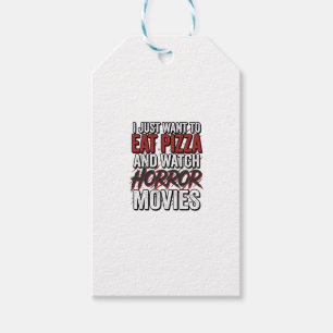 Pizza-Horrorfilme Vintage-Halloween-Typografie S Geschenkanhänger