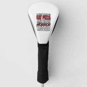 Pizza-Horrorfilme Vintage-Halloween-Typografie S Golf Headcover