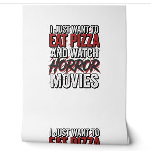 Pizza-Horrorfilme Vintage-Halloween-Typografie S Tapete