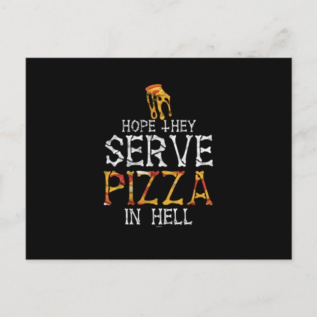 Pizza in der Hölle Feiertagspostkarte (Vorderseite)