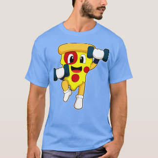 Pizza in Fitness mit Dumbells T-Shirt