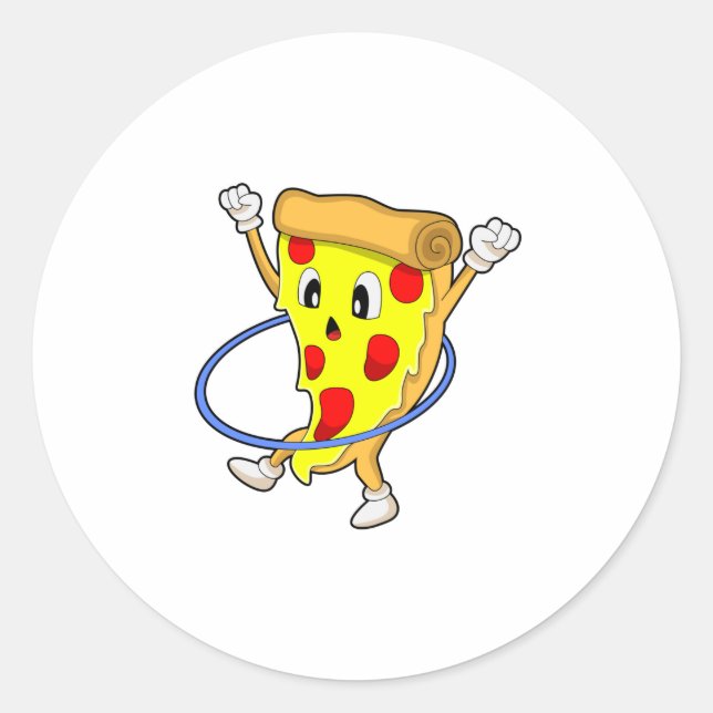 Pizza in Fitness mit Reifen der Fitness.PNG Runder Aufkleber (Vorderseite)