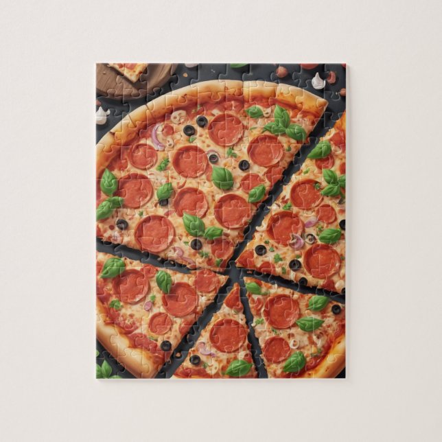 Pizza in Scheiben Puzzle (Vertikal)
