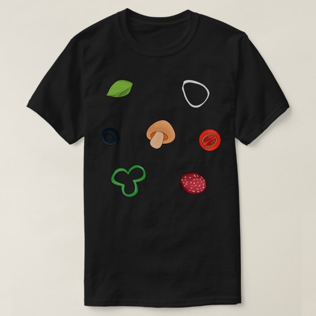 Pizza-Inhaltsstoffe T-Shirt (Design vorne)