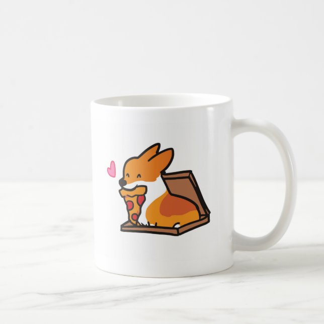 Pizza is Life Corgi | CorgiThings Tasse (Rechts)