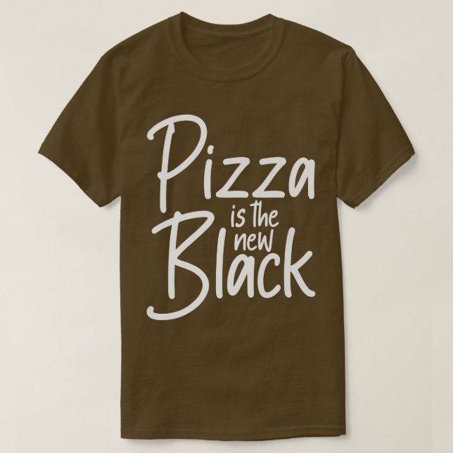 Pizza Is The New Black Premium  T-Shirt (Design vorne)