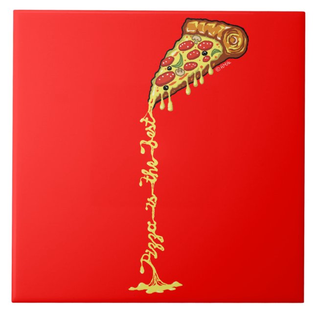 Pizza ist das Beste Fliese (Vorderseite)
