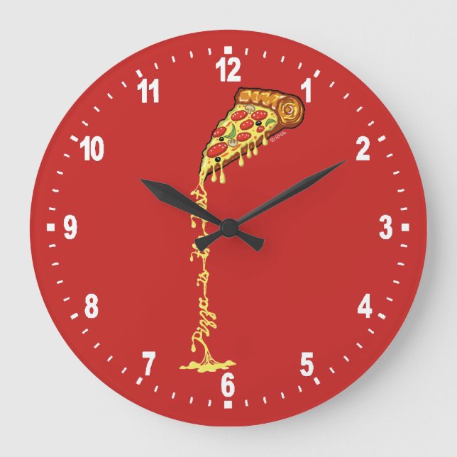 Pizza ist das Beste Große Wanduhr (Vorderseite)