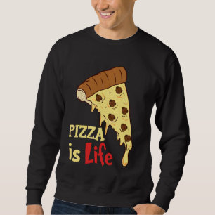 Pizza ist das Leben Hawaiian Tomato Sauce Pizza Sweatshirt