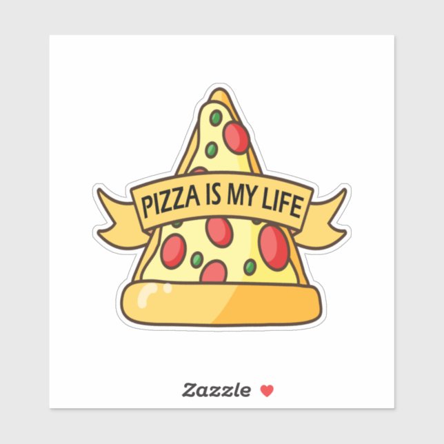Pizza ist mein Leben Aufkleber (Blatt)