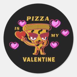 Pizza ist mein Valentin Runder Aufkleber