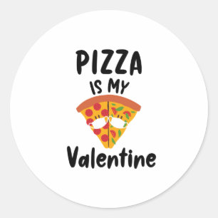 Pizza ist mein Valentine-Geschenk Quarantäne-Valen Runder Aufkleber