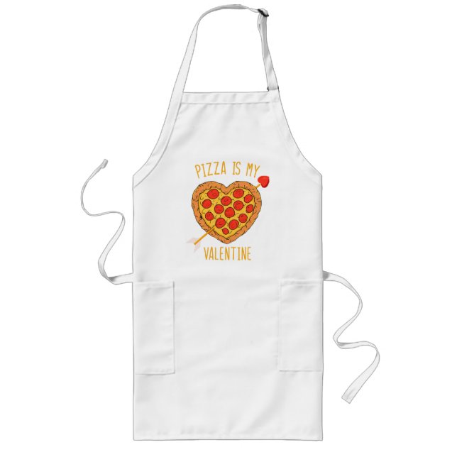 Pizza ist mein Valentine Lange Schürze (Vorne)