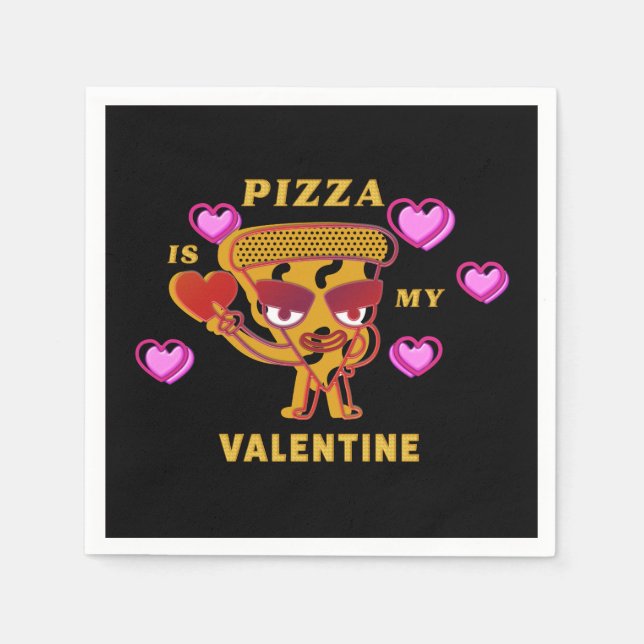 Pizza ist mein Valentine Serviette (Vorderseite)