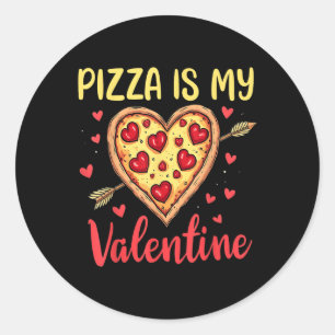 Pizza ist mein Valentiner Valentinstag Herz Pepper Runder Aufkleber