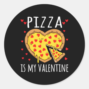 Pizza ist mein Valentiner Valentinstag Herz Pepper Runder Aufkleber