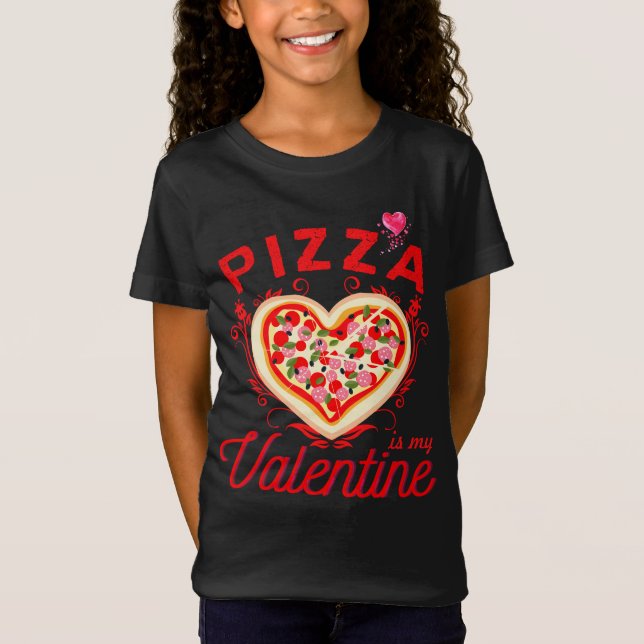 Pizza ist mein Valentiner Valentinstag T-Shirt (Vorderseite)