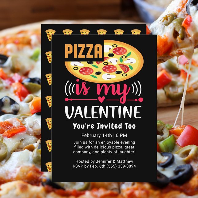 Pizza ist mein Valentinisches Party Einladung (Pizza Is My Valentine Funny Party Invitation)