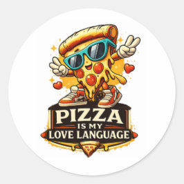 Pizza ist meine Liebe Lustiges Pizza-Liebhaber-Ges Runder Aufkleber