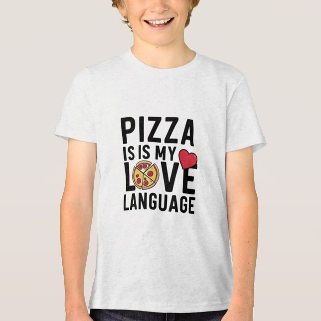 Pizza ist meine Liebe Tri-Blend Shirt (Vorderseite)
