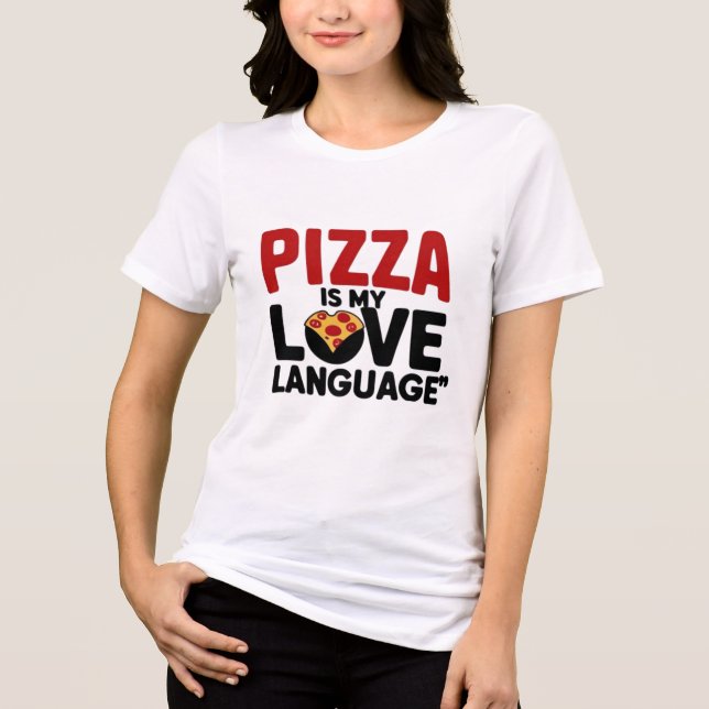 Pizza ist meine Liebe Tri-Blend Shirt (Vorderseite)