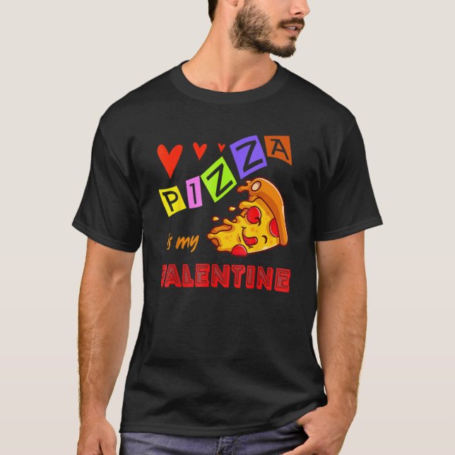 Pizza ist meine Niedliche Kindermädchen im Wald T-Shirt (Vorderseite)