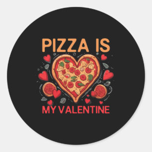 Pizza ist meine Valentine Heart Pizza Lover Valent Runder Aufkleber