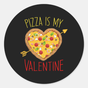 Pizza ist meine Valentinische Liebe, Pizza Graphic Runder Aufkleber