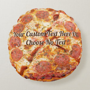Pizza Italian Food Pepperoni Käse   Benutzerdefini Rundes Kissen