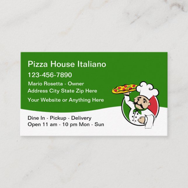 Pizza Italian Restaurant Business Cards New Visitenkarte (Vorderseite)