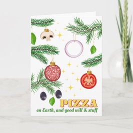 Pizza Italian restaurant catering Christmas Feiertagskarte