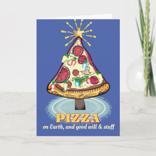 Pizza Italienisches Restaurant Catering Weihnachte Feiertagskarte