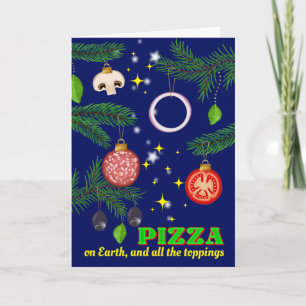 Pizza Italienisches Restaurant Catering Weihnachte Feiertagskarte