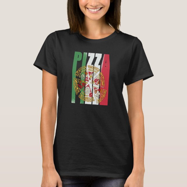 Pizza Italy Flag Pizzeria Pizza Baker Pizza T-Shirt (Vorderseite)