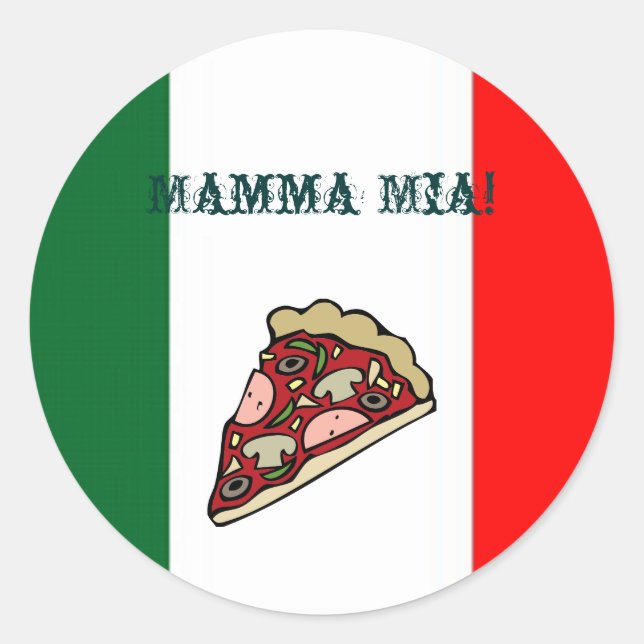 Pizza Italy Flag Sticker (Vorderseite)
