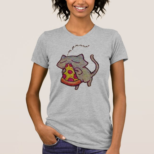 Pizza-Katze! T-Shirt (Vorderseite)