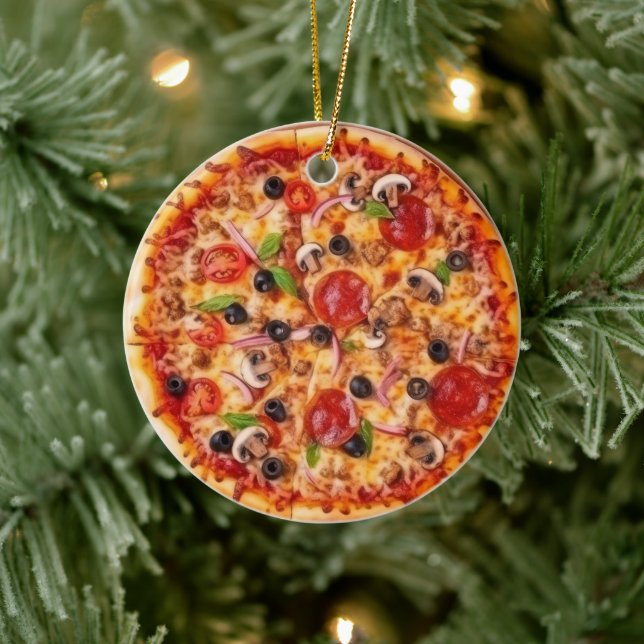 Pizza Keramik Ornament (Baum)