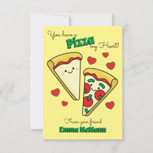 Pizza Kids Classroom Valentine Cards Dankeskarte