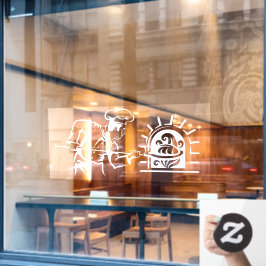 Pizza Koch Fired Brick Oven Pizzeria Fensteraufkleber