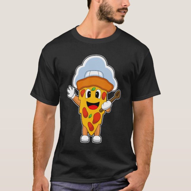 Pizza Koch Kochlöffel T-Shirt (Vorderseite)