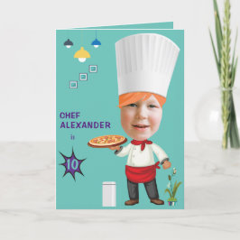 Pizza Koch 🎂 Kopf Hole Cook Fun Geburtstag Karte